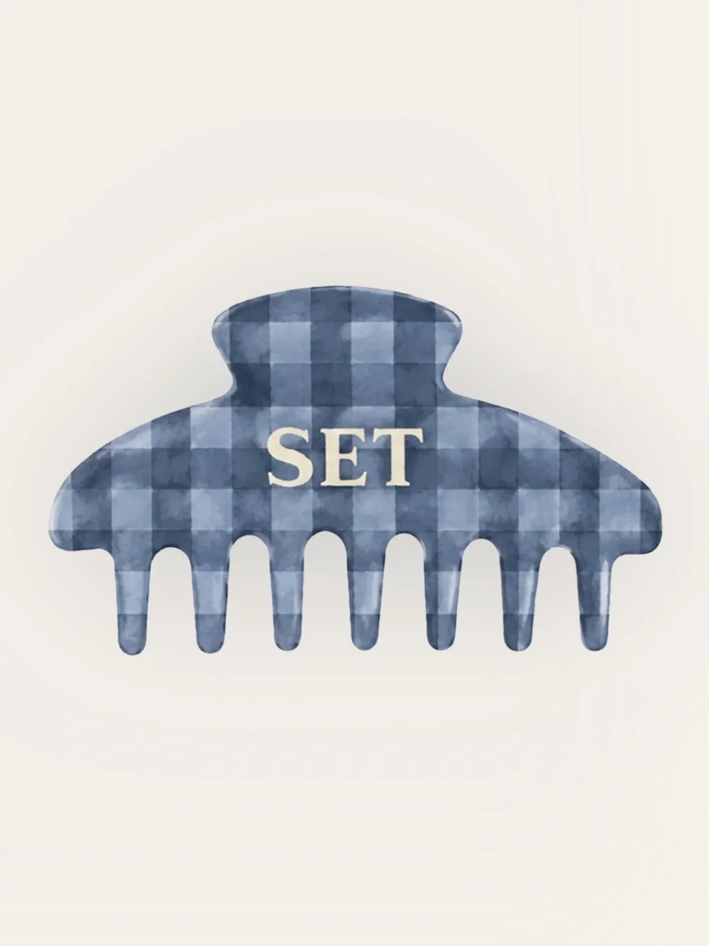 Set Active Gingham Claw Clip